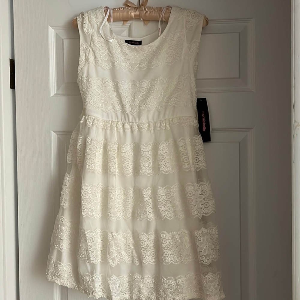Kids size 14 off white lace dress